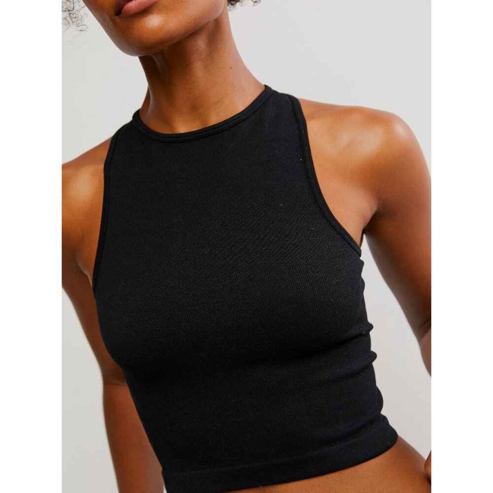 Free People Black Ribbed Cropped Tank - Picture 4 of 6